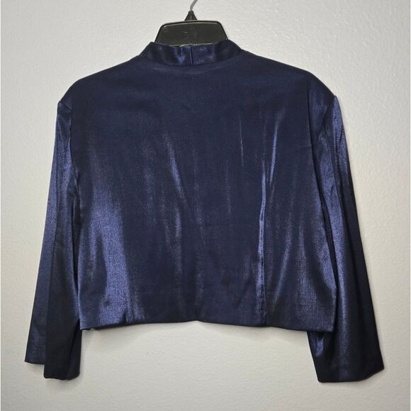 R & M Richards Shimmering Blue Bolero Jacket, Size 20W - Picture 2 of 3
